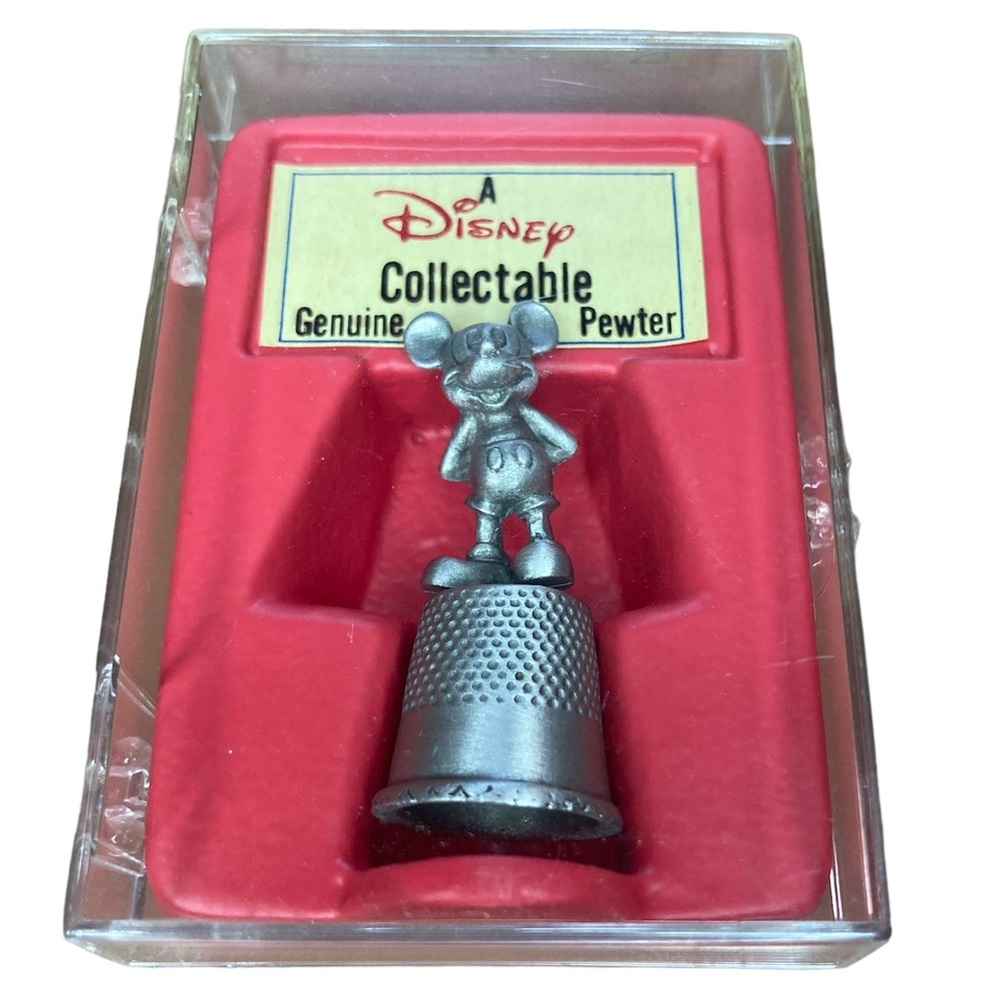 Mickey Mouse Thimble Disney Collectible Genuine Pewter Vintage Seamstress Sewing